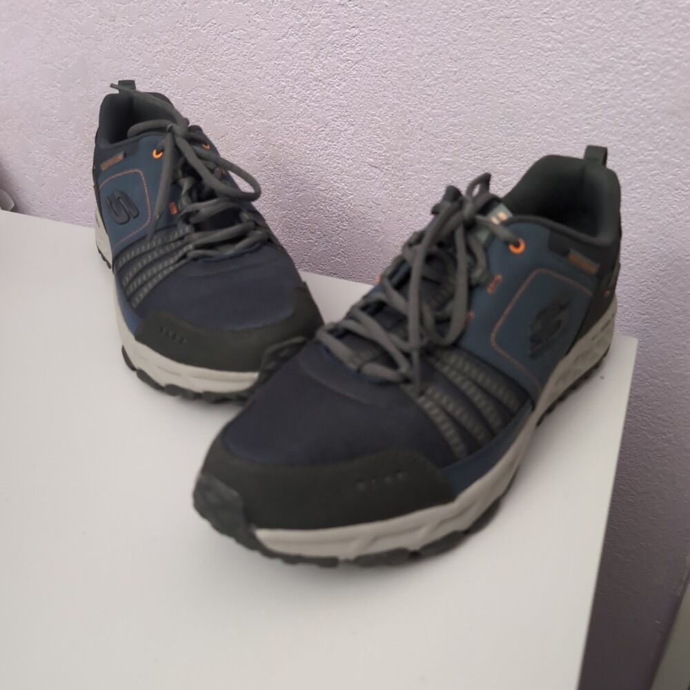 Skechers Escape Plan Shoes Mens Size 13 Trail All-Terrain Navy Orange